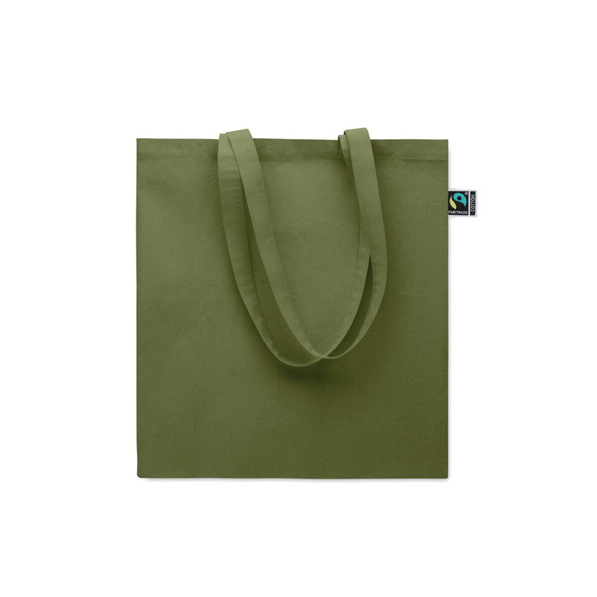 Torby na zakupy z logo – torba na zakupy fairtrade 180 g osole++ colour – ciemnozielona mo2590-60-back Torba na zakupy Fairtrade 180 g OSOLE++ COLOUR - ciemnozielona mo2590-60-back