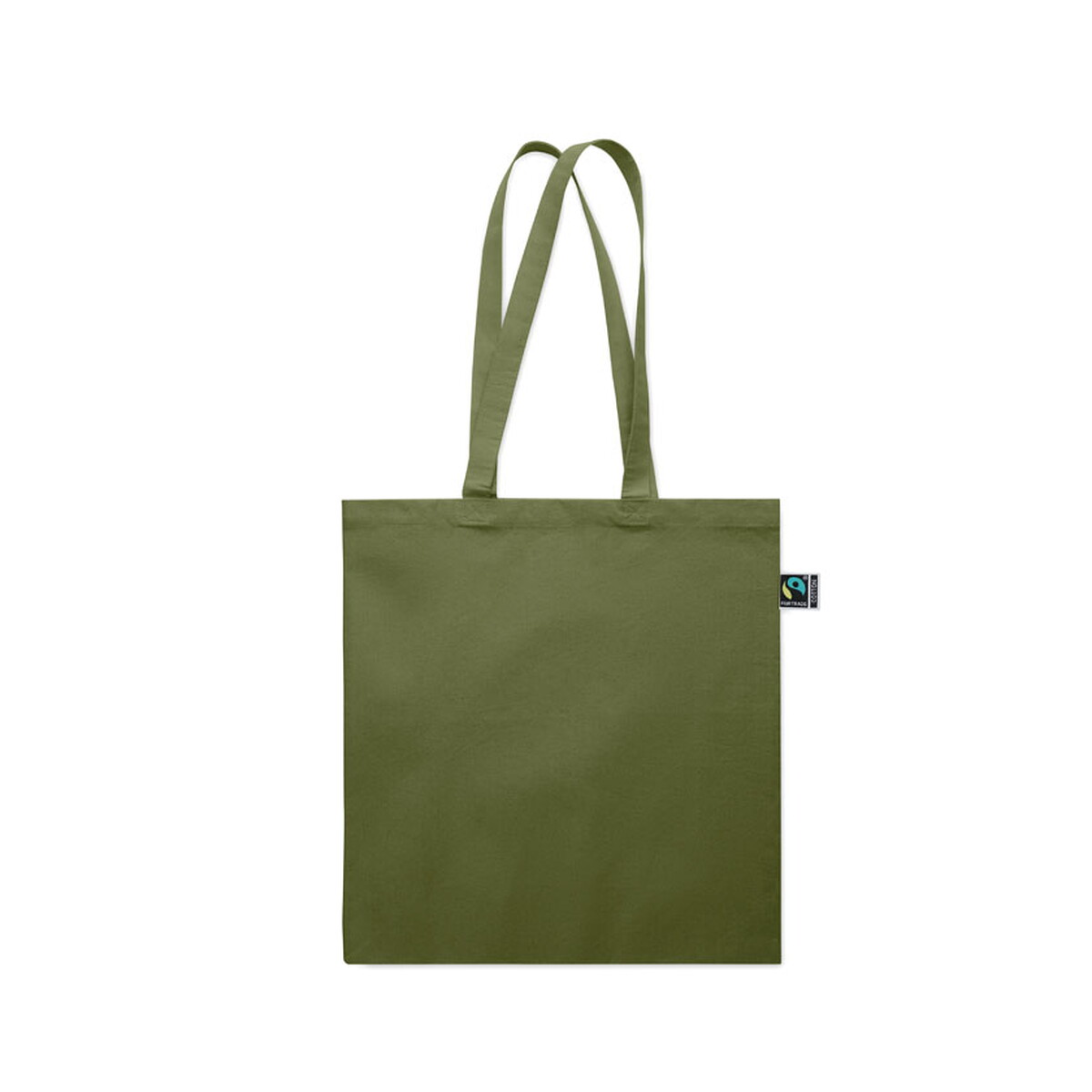 Torby na zakupy z logo – torba na zakupy fairtrade 180 g osole++ colour – ciemnozielona mo2590-60-side Torba na zakupy Fairtrade 180 g OSOLE++ COLOUR - ciemnozielona mo2590-60-side