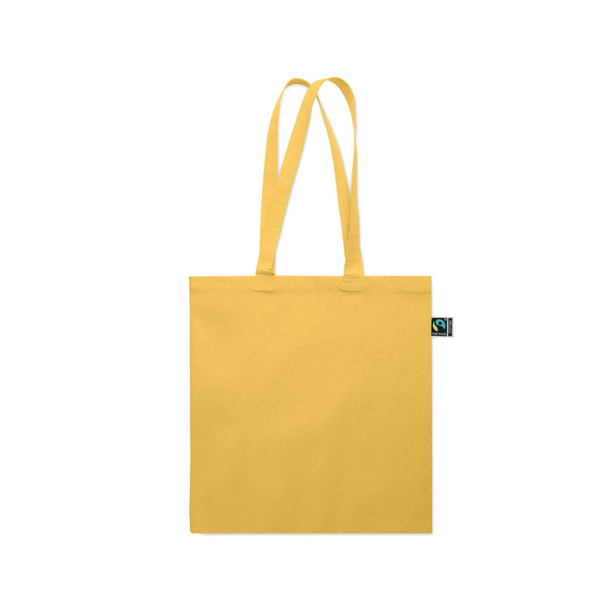 Torby na zakupy z logo – torba na zakupy fairtrade 180 g osole++ colour – żółta mo2590-08-side Torba na zakupy Fairtrade 180 g OSOLE++ COLOUR - żółta mo2590-08-side