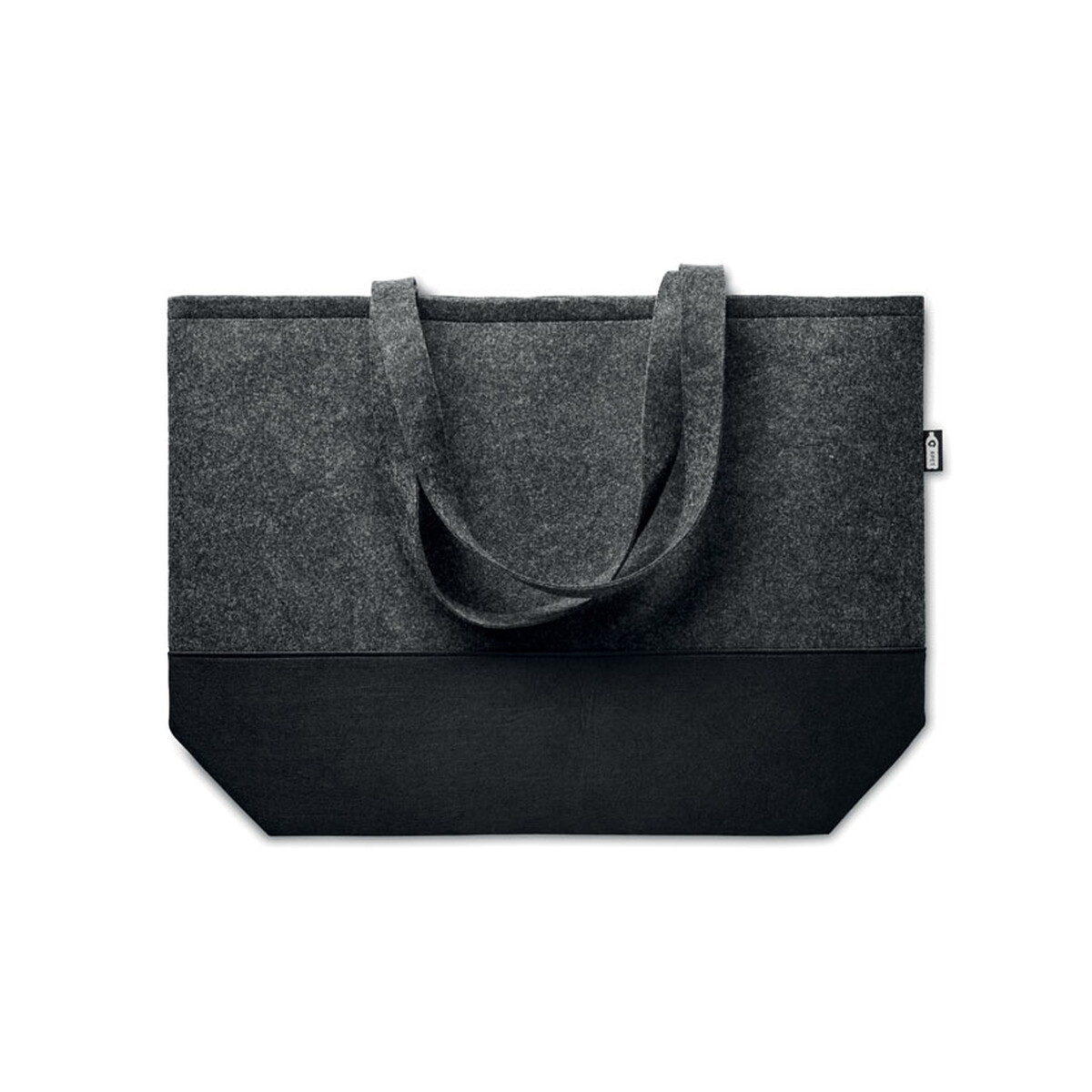 Torby na zakupy z logo – torba na zakupy z filcu rpet duo indico – kamiennoszara mo6455-15-back Torba na zakupy z filcu RPET DUO INDICO - kamiennoszara mo6455-15-back