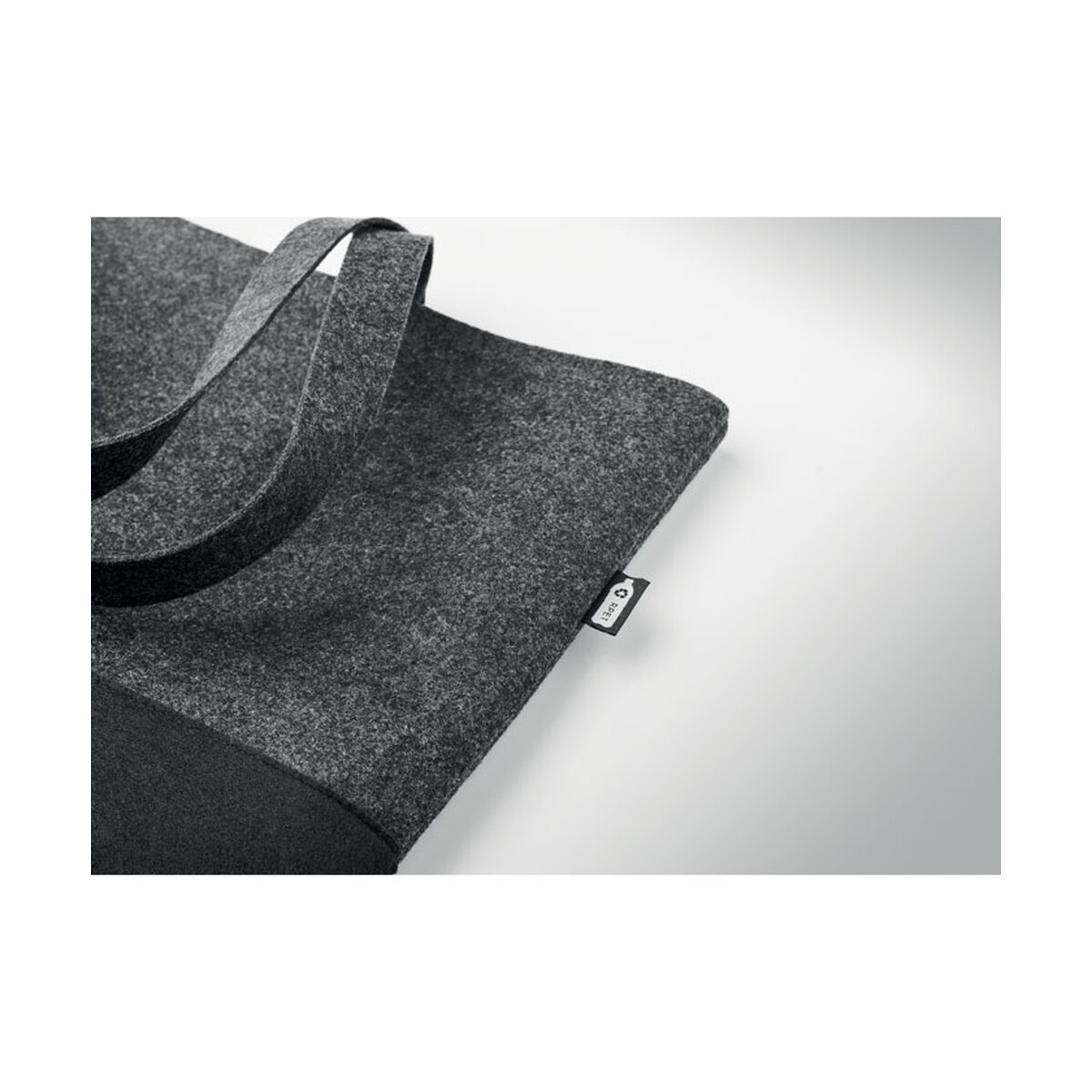 Torby na zakupy z logo – torba na zakupy z filcu rpet duo indico – kamiennoszara mo6455-15-detail Torba na zakupy z filcu RPET DUO INDICO - kamiennoszara mo6455-15-detail