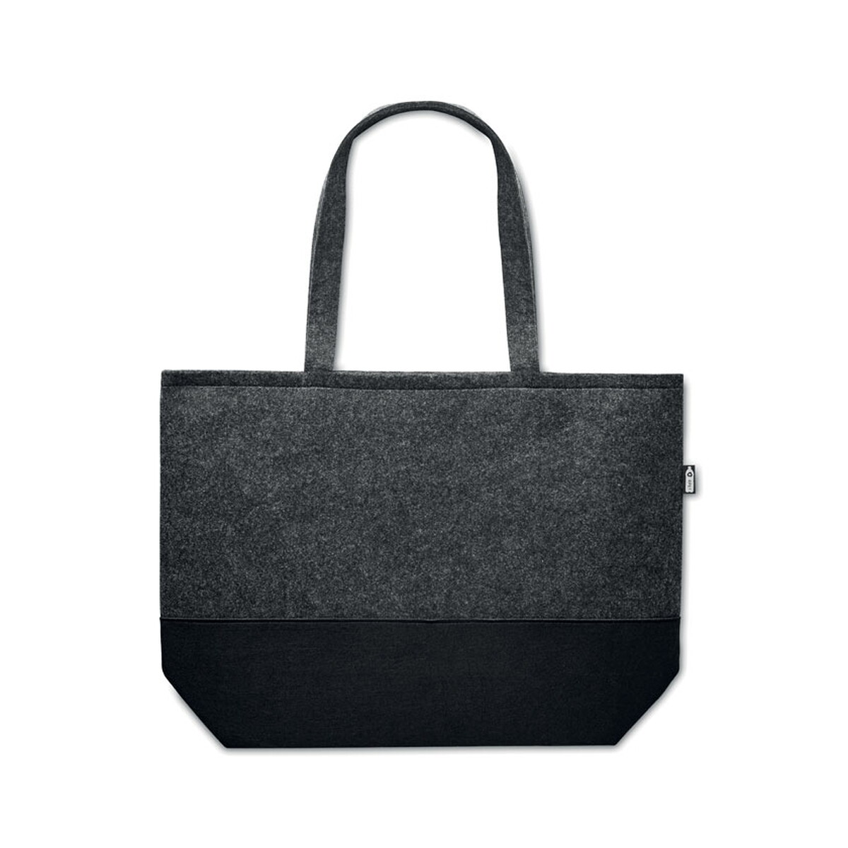 Torby na zakupy z logo – torba na zakupy z filcu rpet duo indico – kamiennoszara mo6455-15-side Torba na zakupy z filcu RPET DUO INDICO - kamiennoszara mo6455-15-side