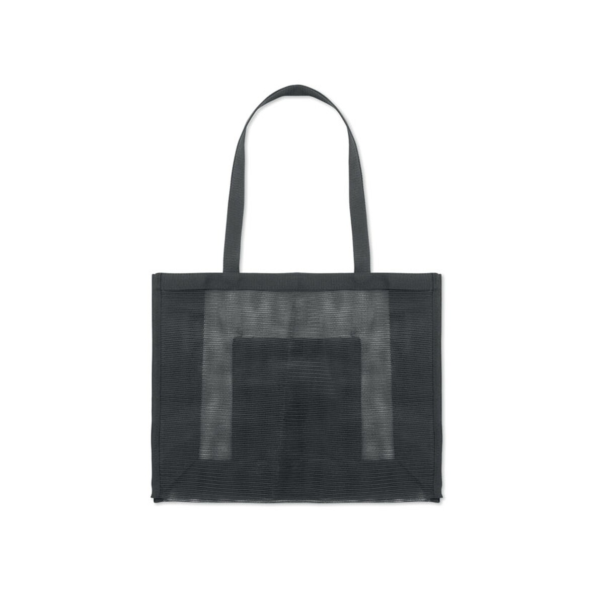 Torby na zakupy z logo – torba na zakupy z siatki rpet limp – czarna mo2836-03-open Torba na zakupy z siatki RPET LIMP - czarna mo2836-03-open