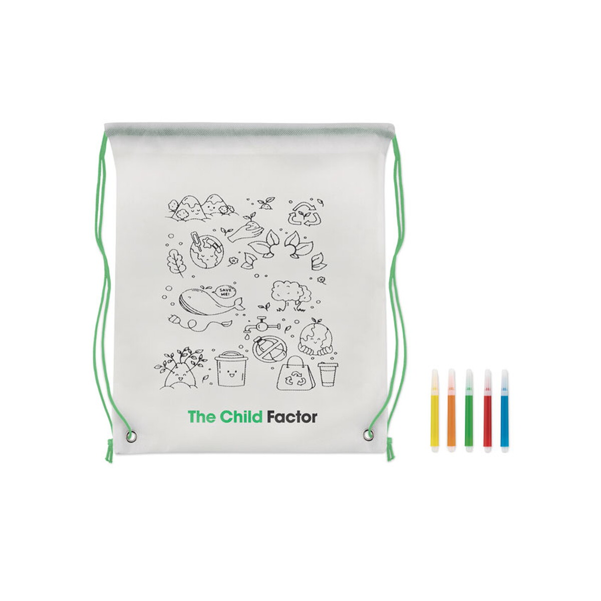Torby non-woven z logo – worek ze sznurkiem z włókniny carrydraw – limonkowy mo9887-48-print Worek ze sznurkiem z włókniny CARRYDRAW - limonkowy mo9887-48-print