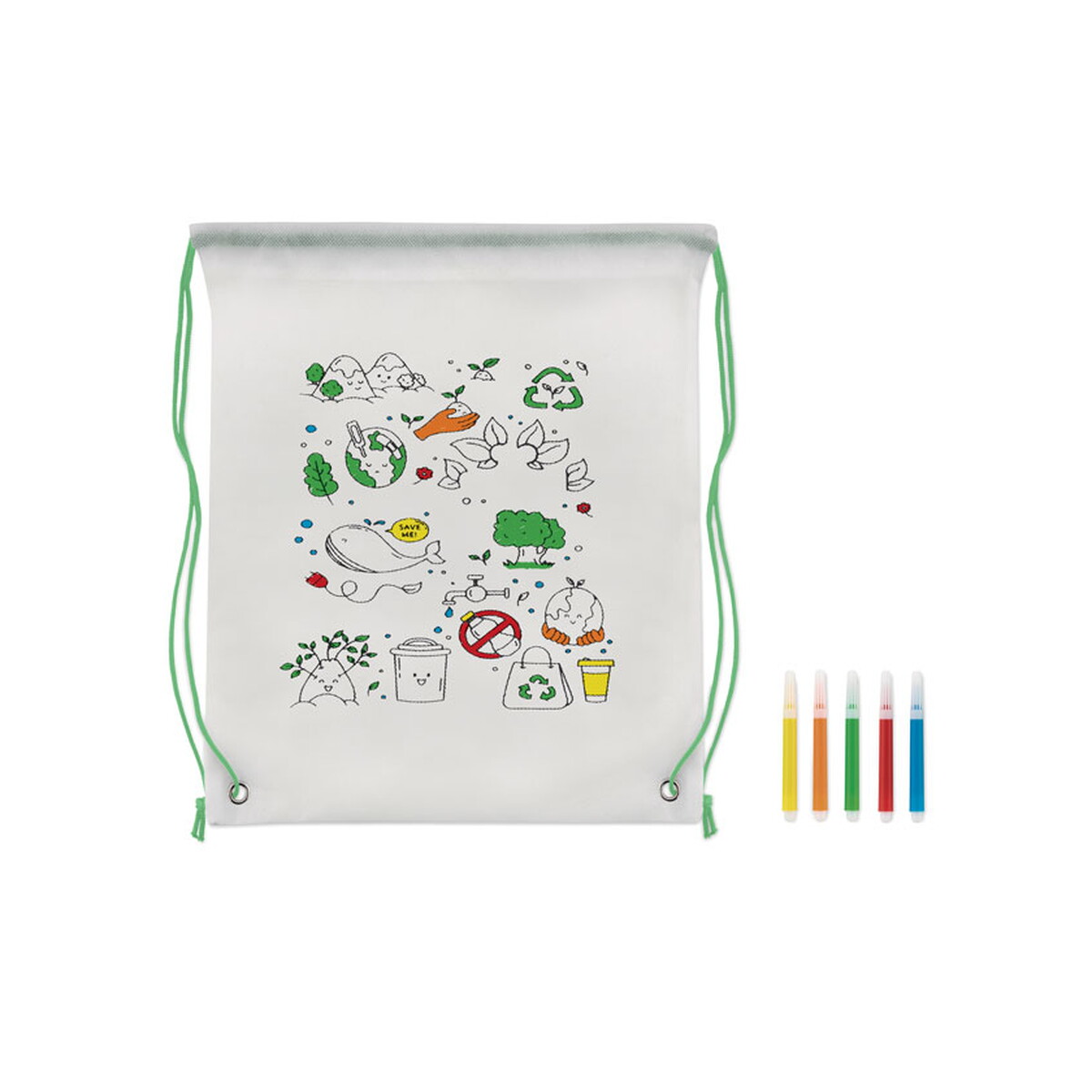 Torby non-woven z logo – worek ze sznurkiem z włókniny carrydraw – limonkowy mo9887-48-top Worek ze sznurkiem z włókniny CARRYDRAW - limonkowy mo9887-48-top