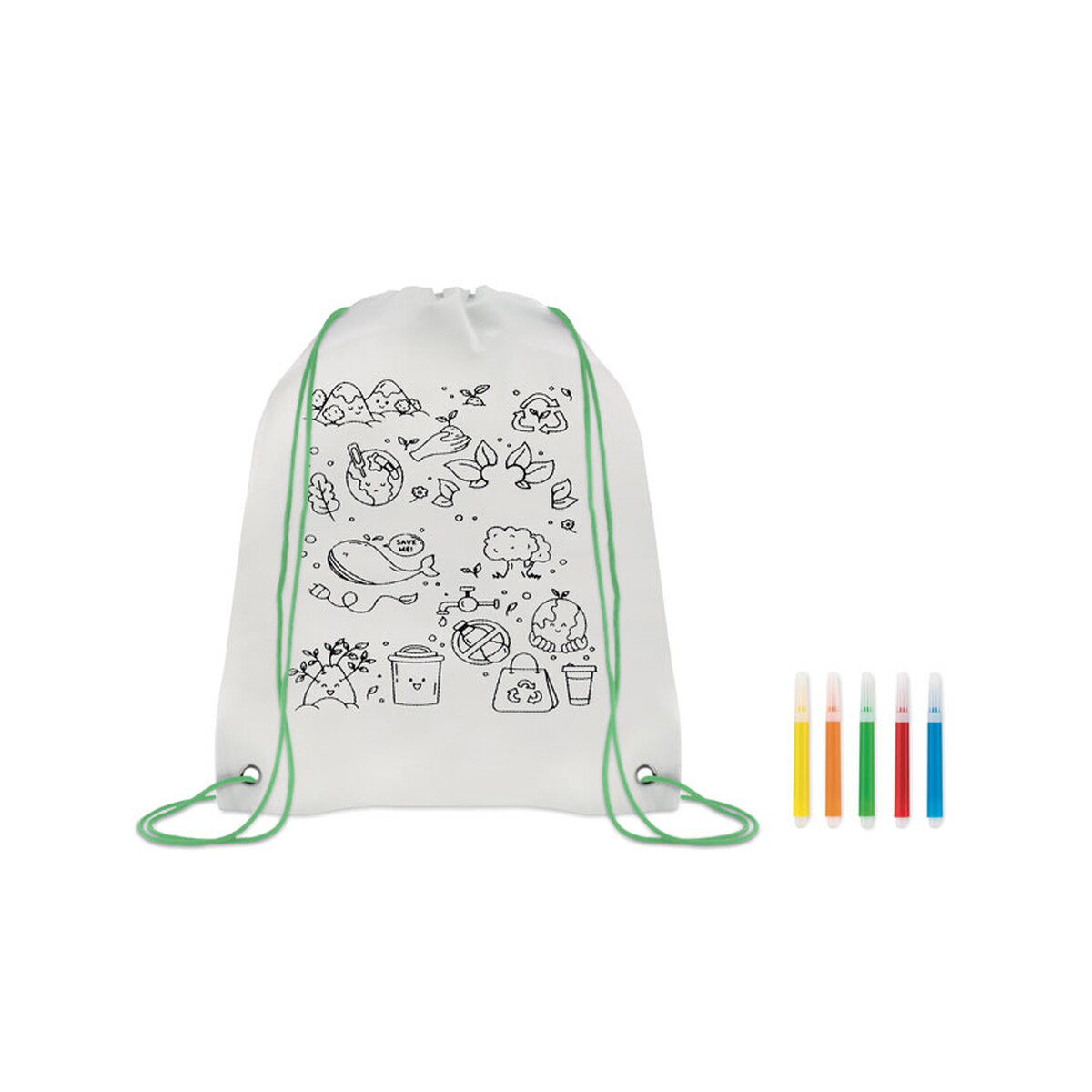 Torby non-woven z logo – worek ze sznurkiem z włókniny carrydraw – limonkowy mo9887-48 Worek ze sznurkiem z włókniny CARRYDRAW - limonkowy mo9887-48