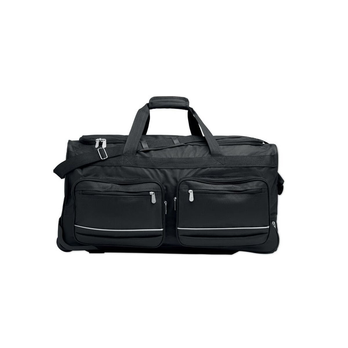 Torby podróżne z logo – torba na kółkach 600d rpet itfits – czarna mo2942-03-top Torba na kółkach 600D RPET ITFITS - czarna mo2942-03-top
