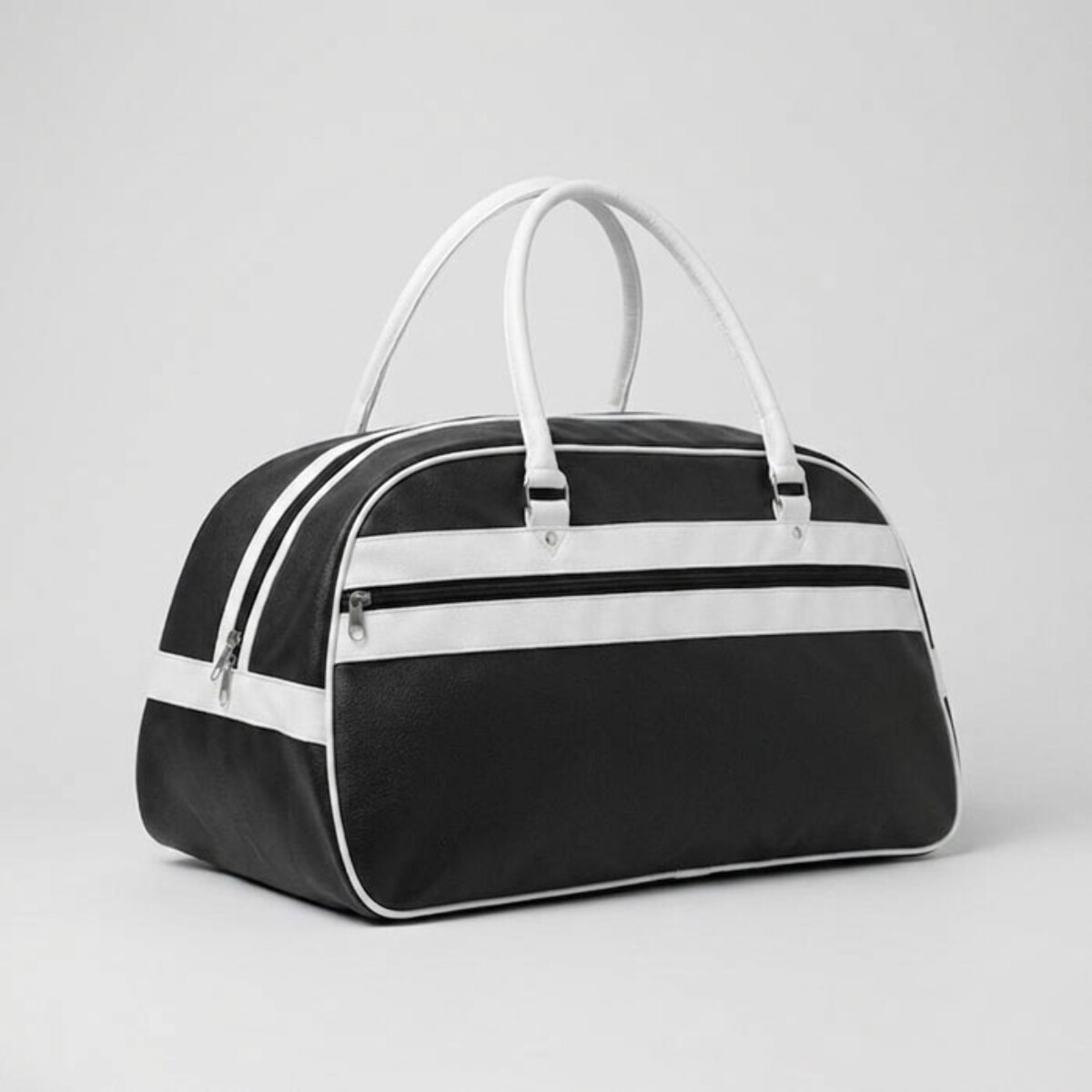 Torba sportowa z PU NOSTALGIC - czarna mo2987-03