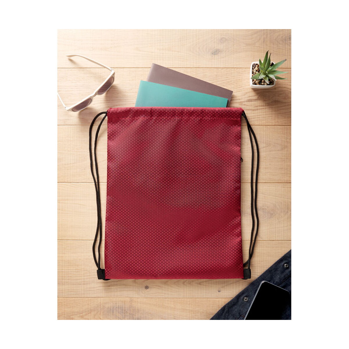 Torby sportowe z logo – worek ze sznurkiem 420d rpet daykit – burgundowy mo2920-02-ambiant Worek ze sznurkiem 420D RPET DAYKIT - burgundowy mo2920-02-ambiant