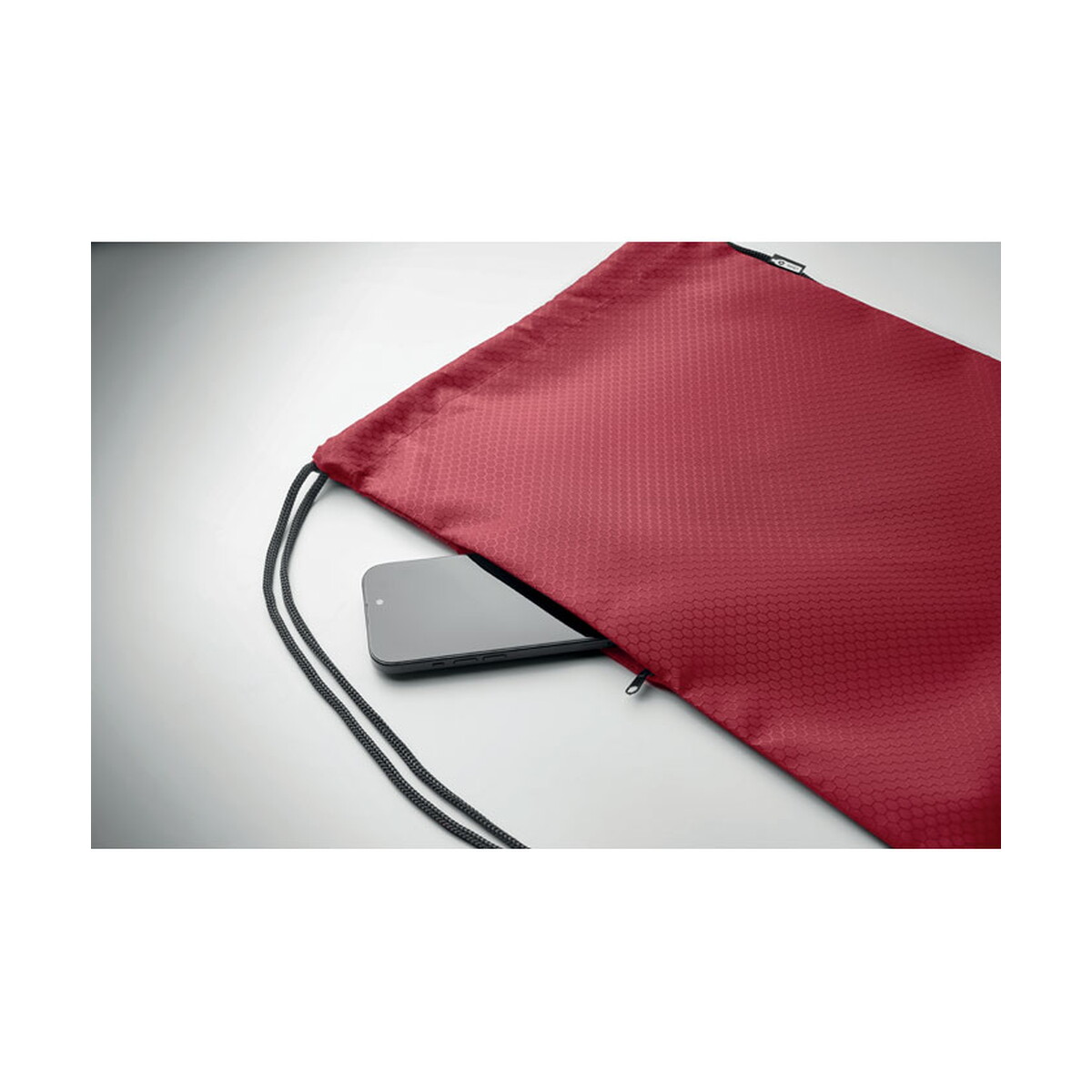 Torby sportowe z logo – worek ze sznurkiem 420d rpet daykit – burgundowy mo2920-02-open Worek ze sznurkiem 420D RPET DAYKIT - burgundowy mo2920-02-open