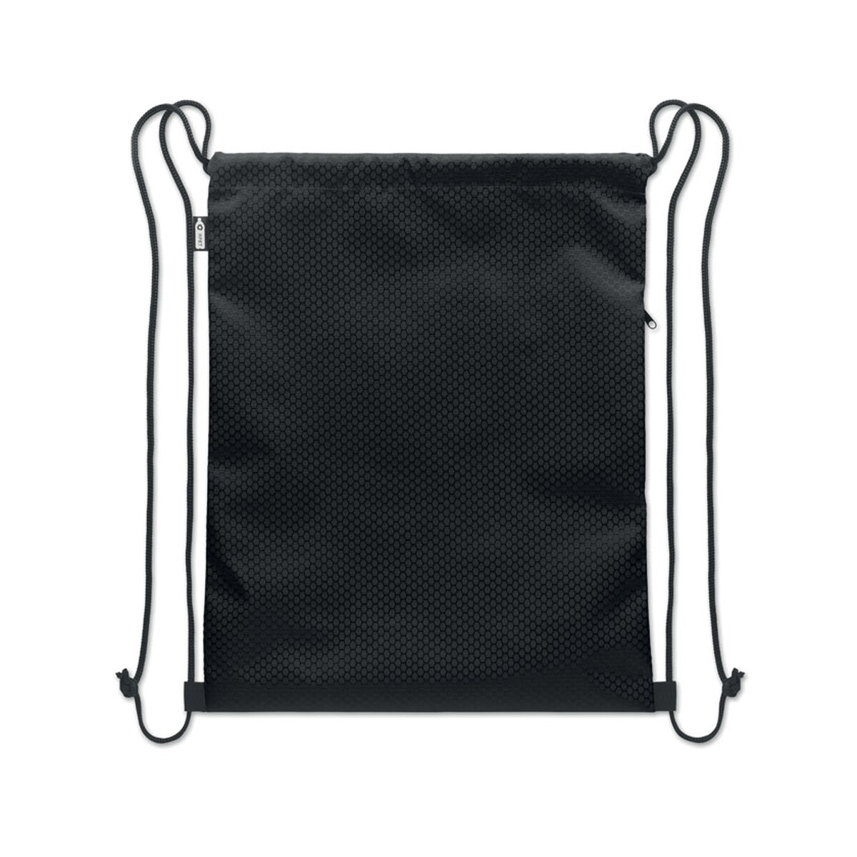 Torby sportowe z logo – worek ze sznurkiem 420d rpet daykit – czarny mo2920-03-side Worek ze sznurkiem 420D RPET DAYKIT - czarny mo2920-03-side