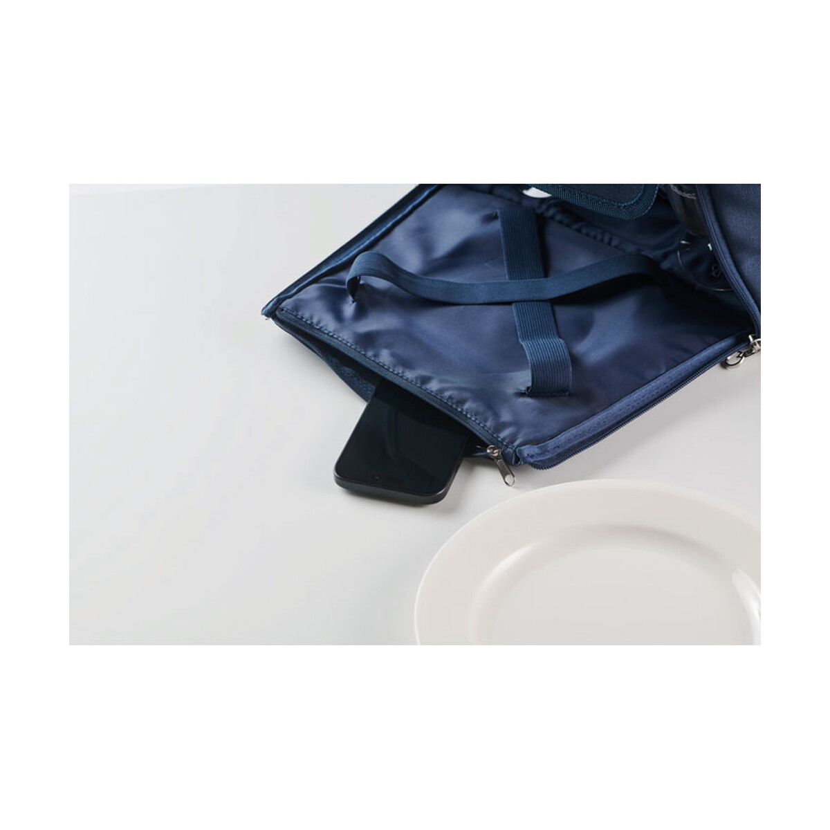 Torby termiczne z logo – termiczna torba piknikowa rpet forus – niebieska mo2934-04-top Termiczna torba piknikowa RPET FORUS - niebieska mo2934-04-top