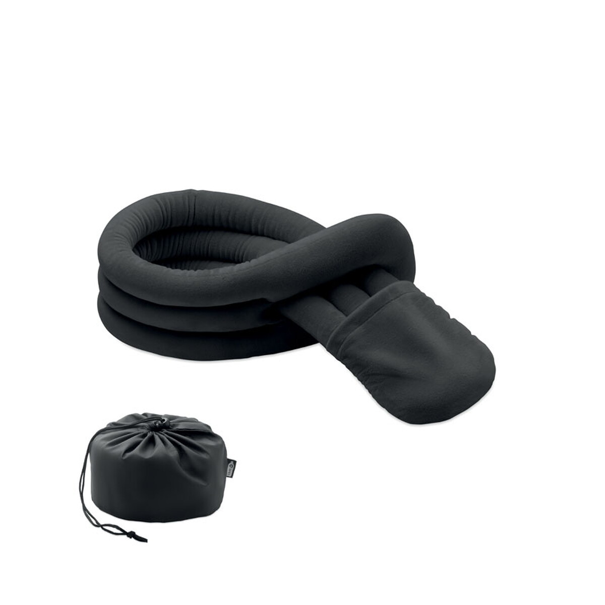 Zwijana poduszka podróżna WRAP IT - czarna mo2906-03