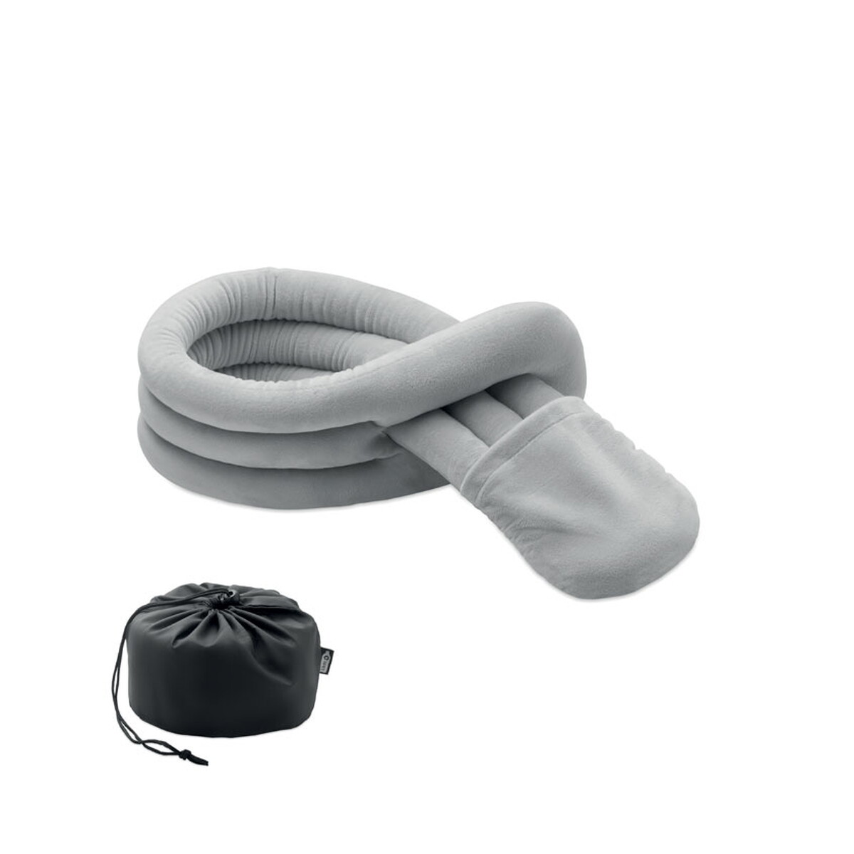 Zwijana poduszka podróżna WRAP IT - szara mo2906-07