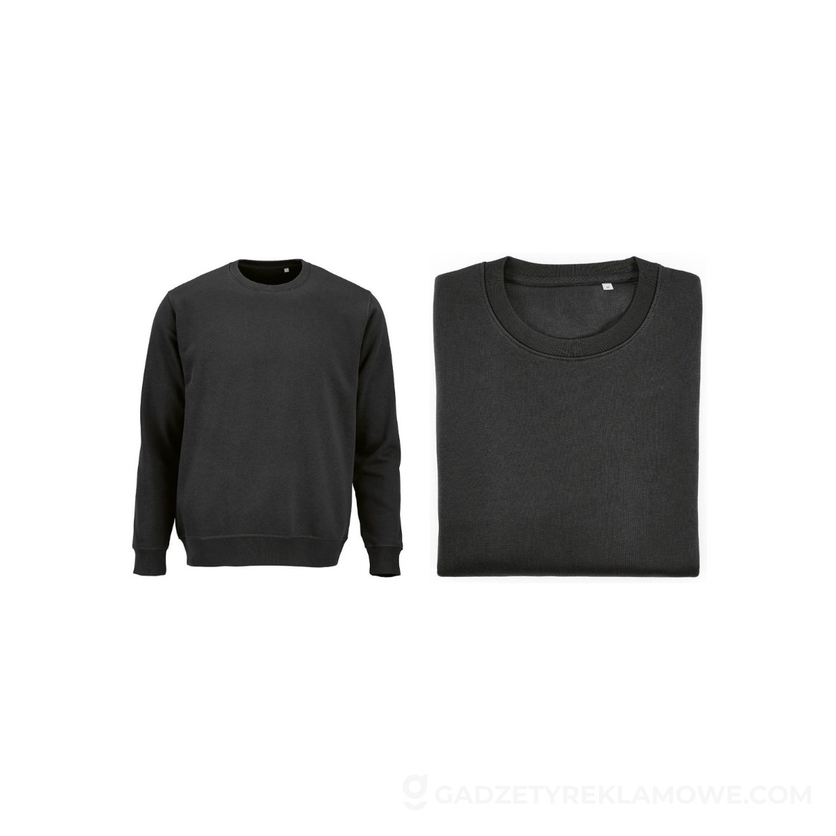 AOD-ASW003-103-000S-wariantu-watermark Waikiki U Unisex crew neck sweatshirt. Organic cotton and rPET. 300gsm - Black