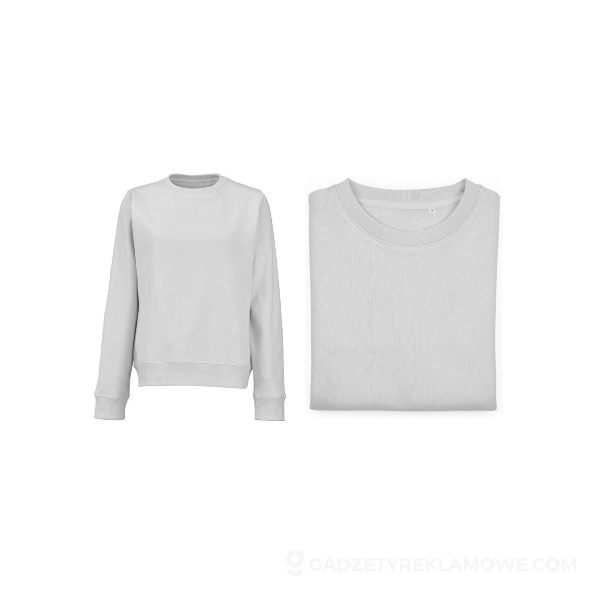 AOD-ASW004-123-03XL-wariantu-watermark Waikiki W Women's crew neck sweatshirt. Org. cotton and rPET. 300gsm - Light grey
