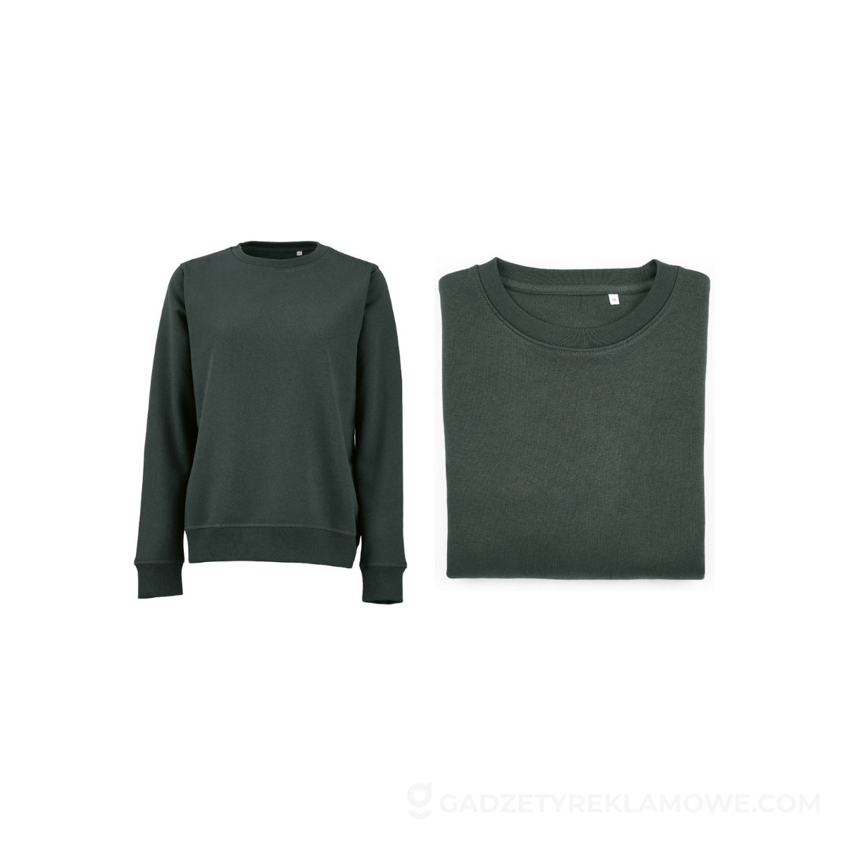 AOD-ASW004-129-000L-wariantu-watermark Waikiki W Women's crew neck sweatshirt. Org. cotton and rPET. 300gsm - Dark green