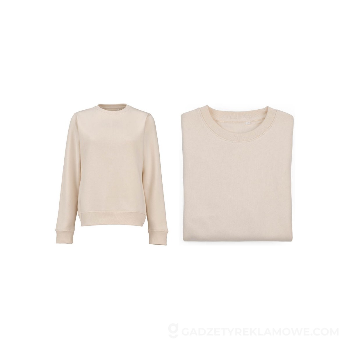 Waikiki W Women's crew neck sweatshirt. Org. cotton and rPET. 300gsm - Beżowy