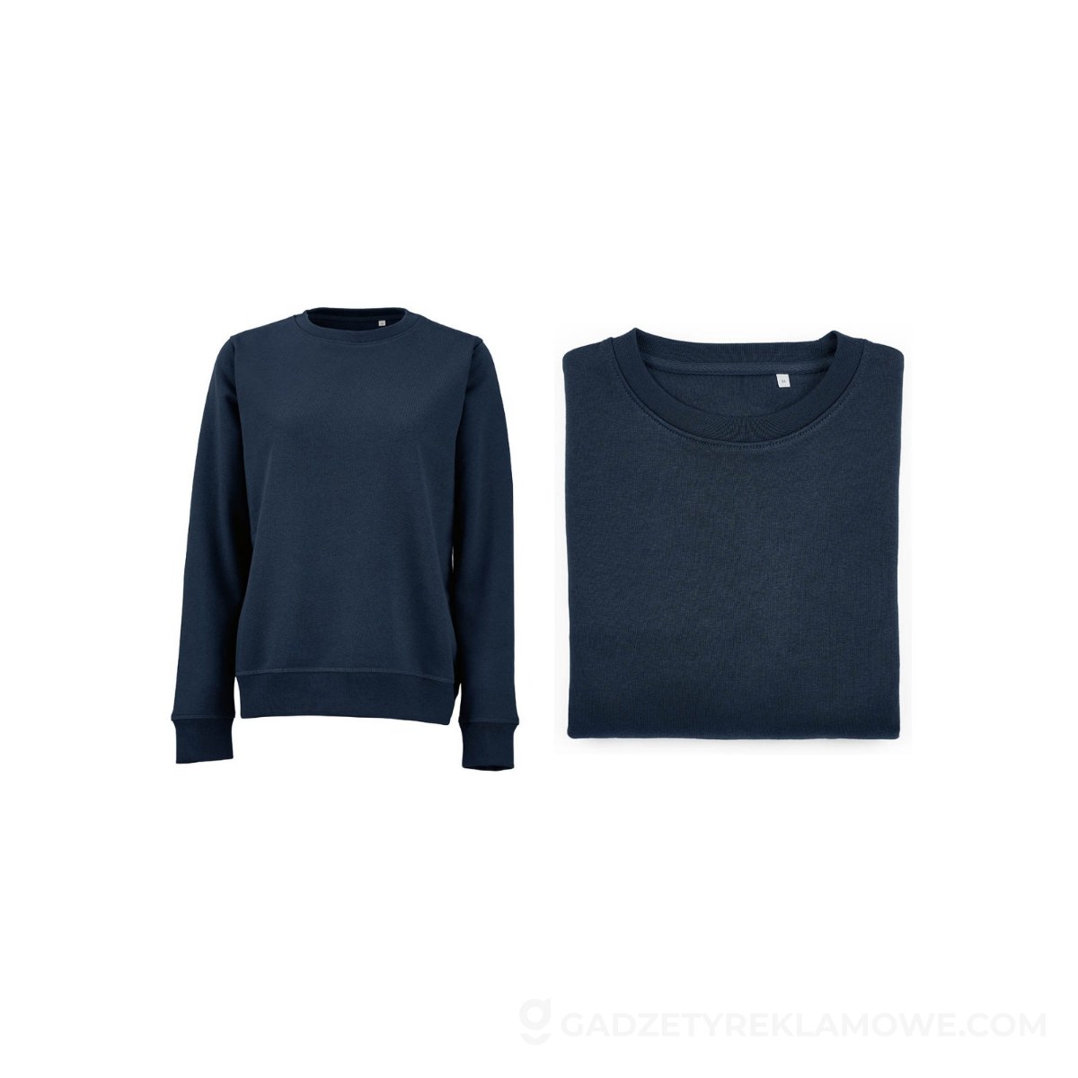 AOD-ASW004-134-000S-wariantu-watermark Waikiki W Women's crew neck sweatshirt. Org. cotton and rPET. 300gsm - Navy blue