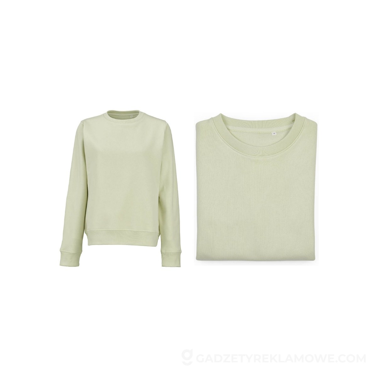 AOD-ASW004-159-000S-wariantu-watermark Waikiki W Women's crew neck sweatshirt. Org. cotton and rPET. 300gsm - Pastel green