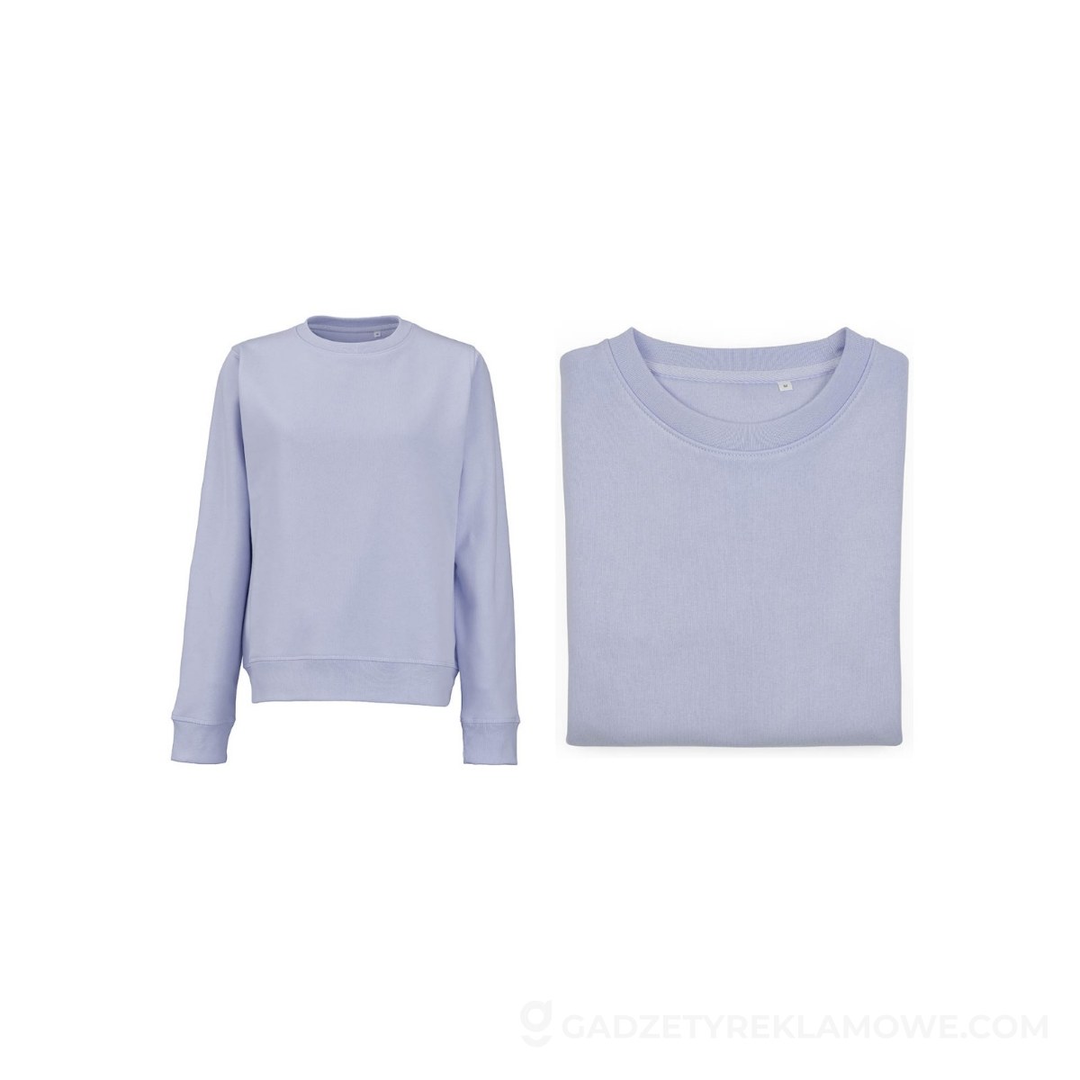 AOD-ASW004-164-02XL-wariantu-watermark Waikiki W Women's crew neck sweatshirt. Org. cotton and rPET. 300gsm - Pastel blue