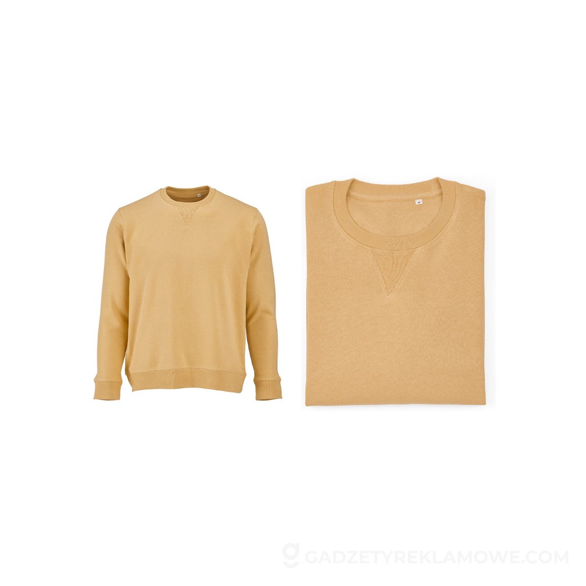Capri french terry crew neck sweatshirt. 100% org. cotton. 300gsm - Yellow