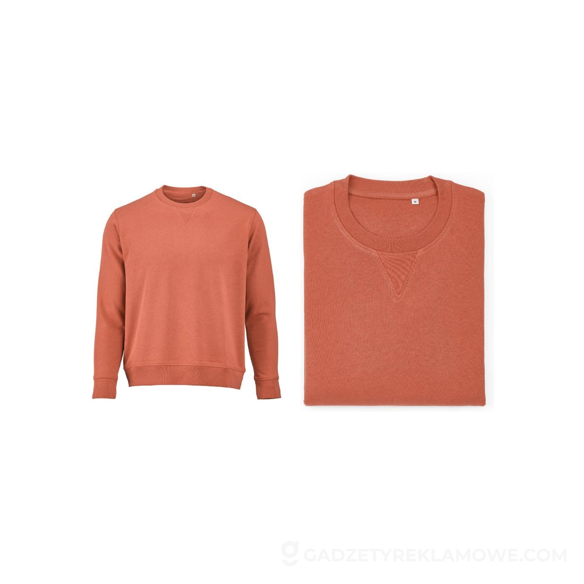 AOD-ASW008-128-000S-wariantu-watermark Capri french terry crew neck sweatshirt. 100% org. cotton. 300gsm - Orange