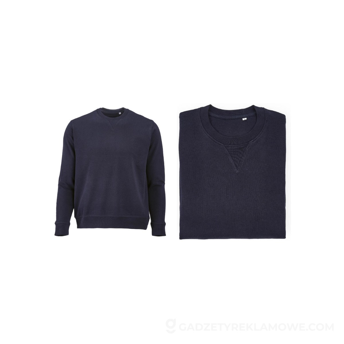 Capri french terry crew neck sweatshirt. 100% org. cotton. 300gsm - Navy blue