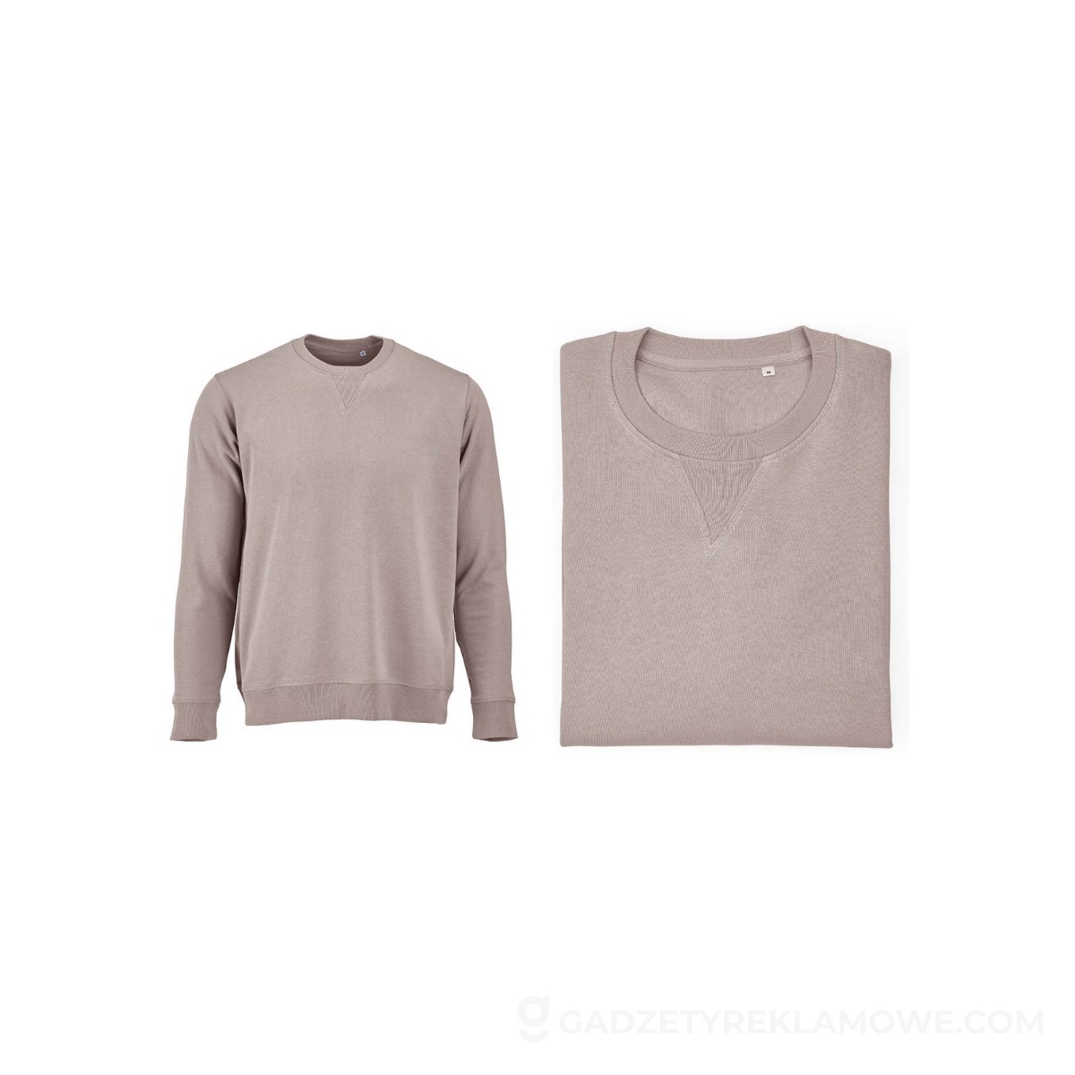 Capri french terry crew neck sweatshirt. 100% org. cotton. 300gsm - Taupe