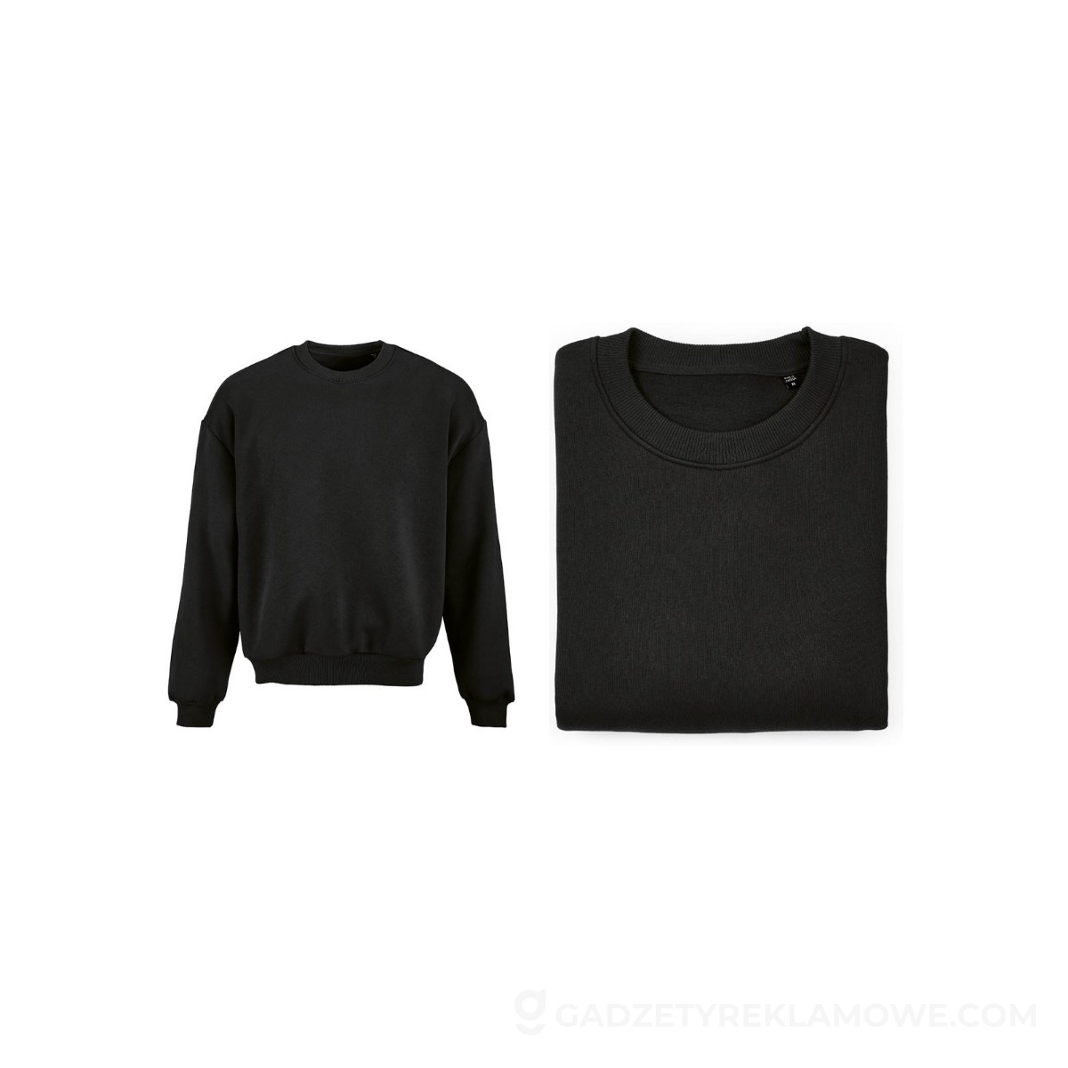 AOD-ASW009-103-000S-wariantu-watermark Whitehaven oversized sweatshirt. Org. cotton, rCotton and rPET. Made in PT - Black
