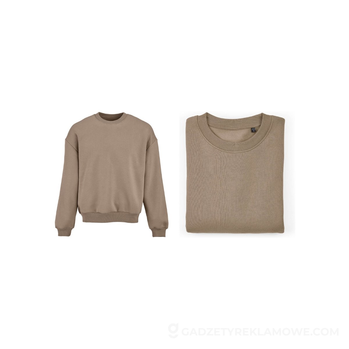 AOD-ASW009-111-000M-wariantu-watermark Whitehaven oversized sweatshirt. Org. cotton, rCotton and rPET. Made in PT - Light brown