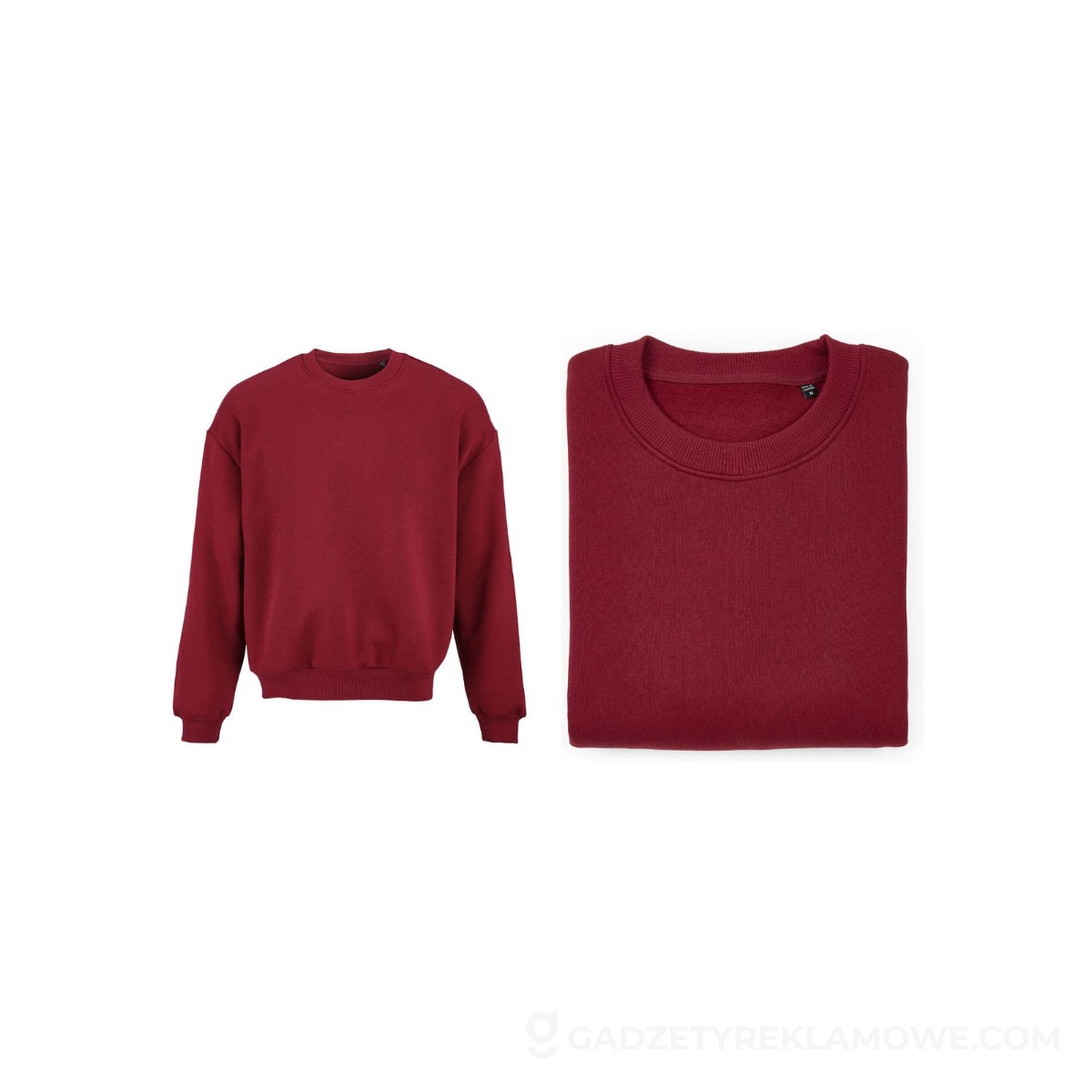 AOD-ASW009-115-000M-wariantu-watermark Whitehaven oversized sweatshirt. Org. cotton, rCotton and rPET. Made in PT - Burgundy
