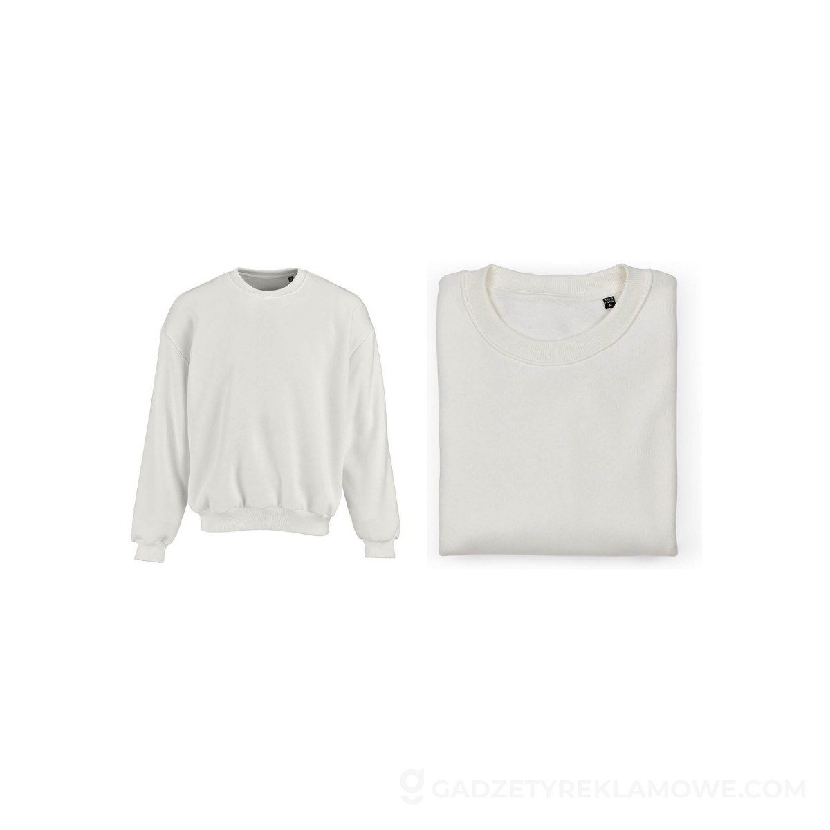 AOD-ASW009-116-00XL-wariantu-watermark Whitehaven oversized sweatshirt. Org. cotton, rCotton and rPET. Made in PT - Pastel white