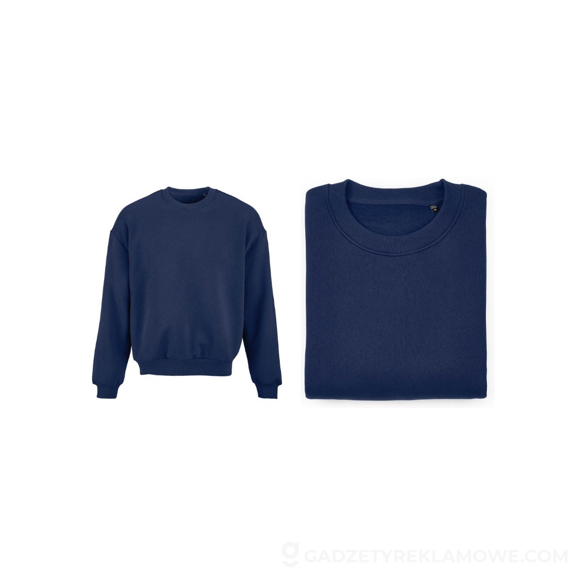 AOD-ASW009-134-000M-wariantu-watermark Whitehaven oversized sweatshirt. Org. cotton, rCotton and rPET. Made in PT - Navy blue
