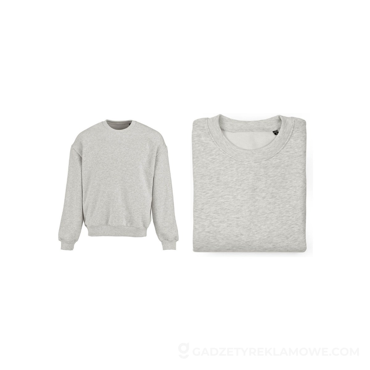 AOD-ASW009-153-000M-wariantu-watermark Whitehaven oversized sweatshirt. Org. cotton, rCotton and rPET. Made in PT - Heather light grey