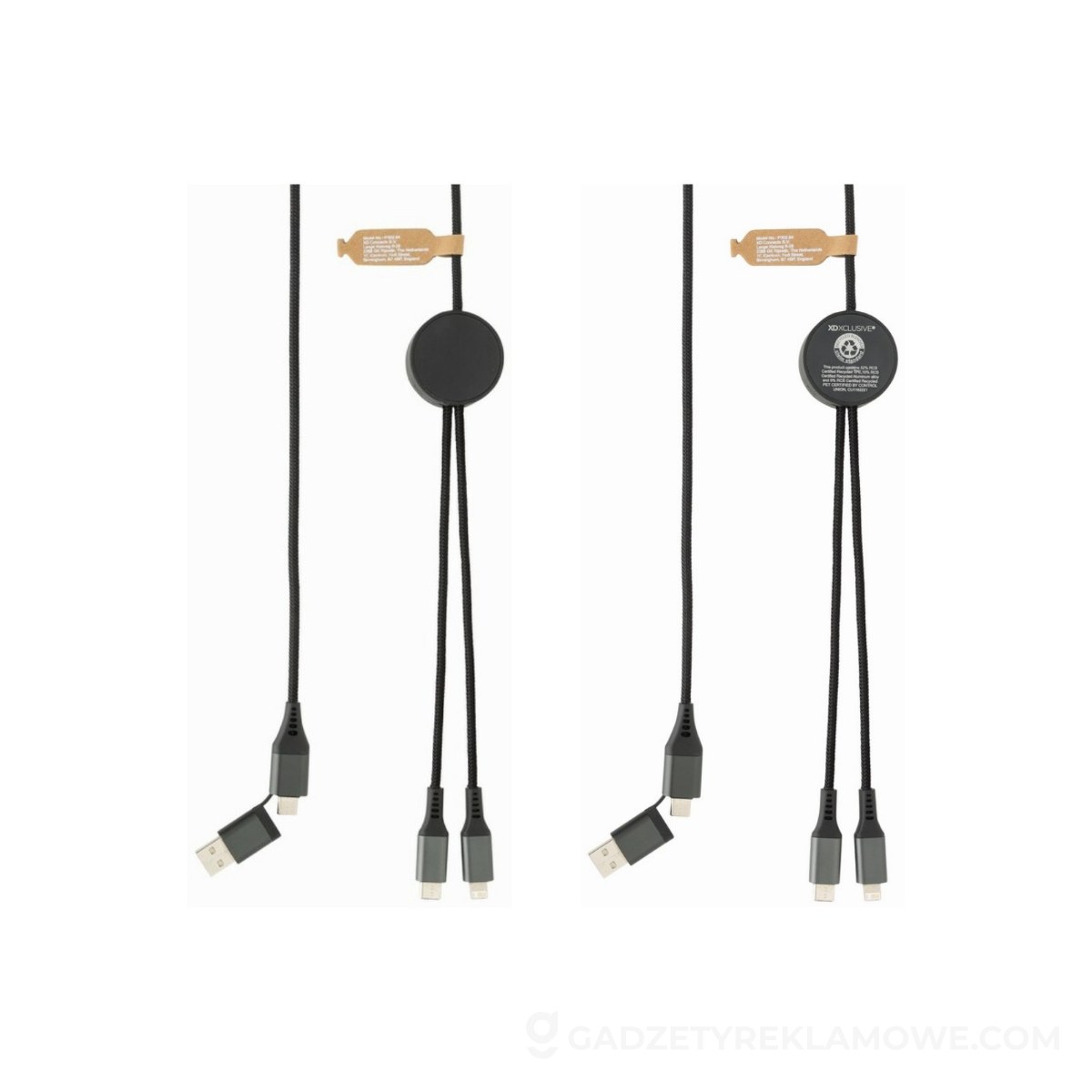 Kabel do ładowania 4 w 1 Terra, 3m - szary