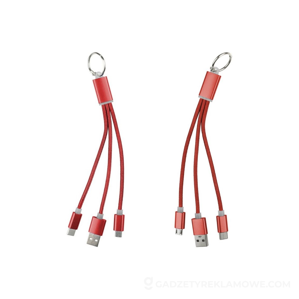Kabel do ładowania, brelok do kluczy - czerwony