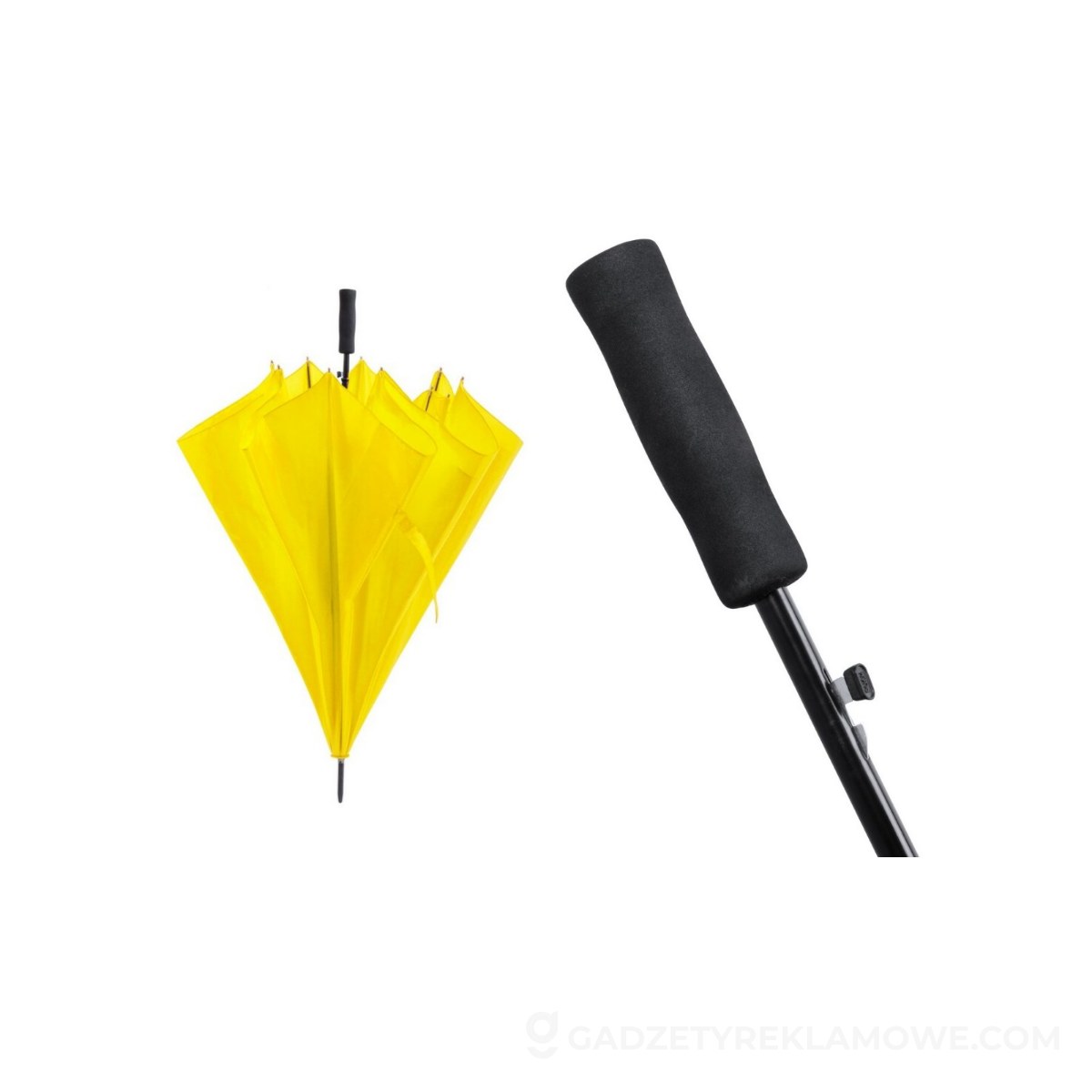 Duży wiatroodporny parasol automatyczny - żółty