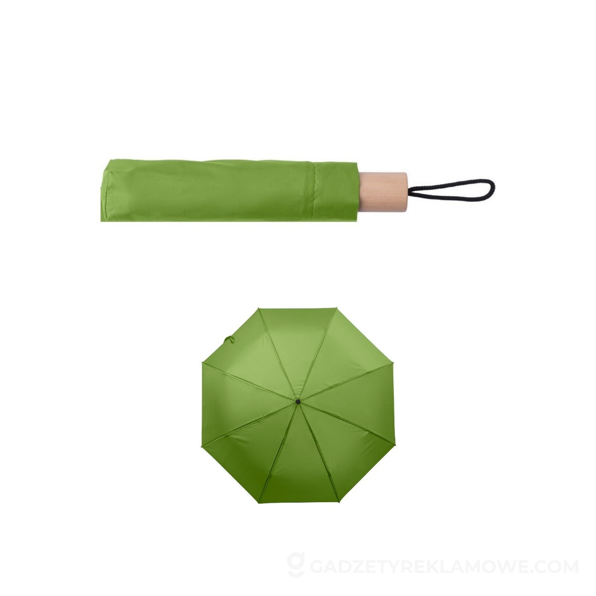 Najlepsze gadżety reklamowe na lato 4 Parasol manualny RPET, składany - jasnozielony