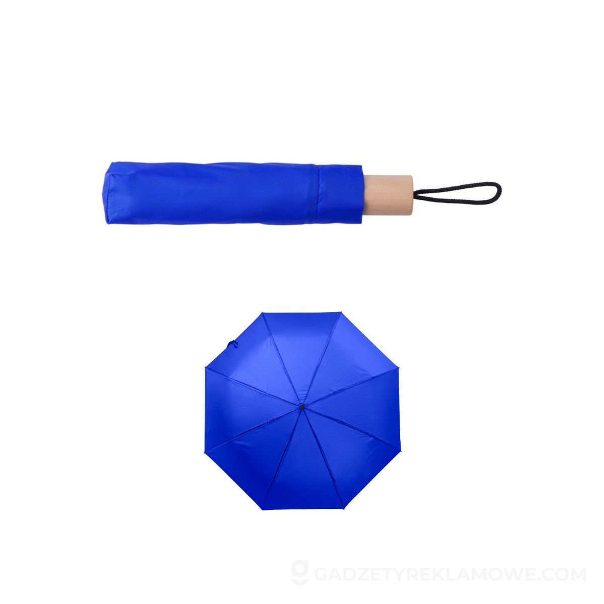 Parasol manualny RPET, składany - błękitny