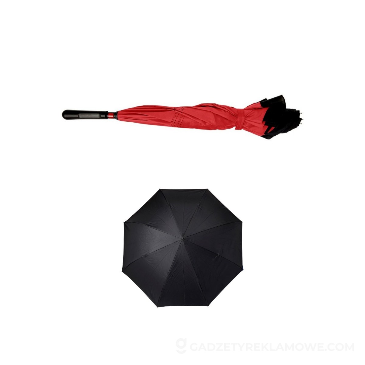 Odwracalny parasol manualny - czerwony