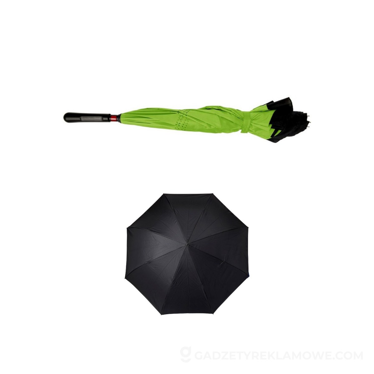 Odwracalny parasol manualny - jasnozielony