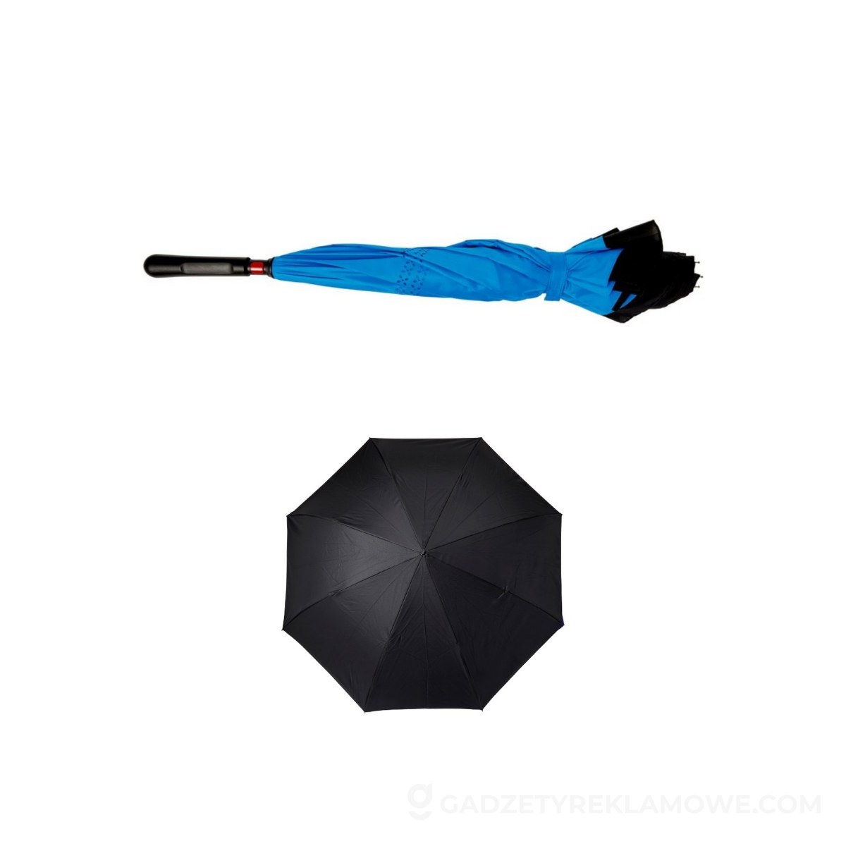 Odwracalny parasol manualny - niebieski