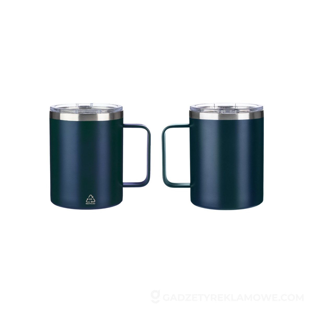 Kubek podróżny ze stali z recyklingu 300 ml - niebieski