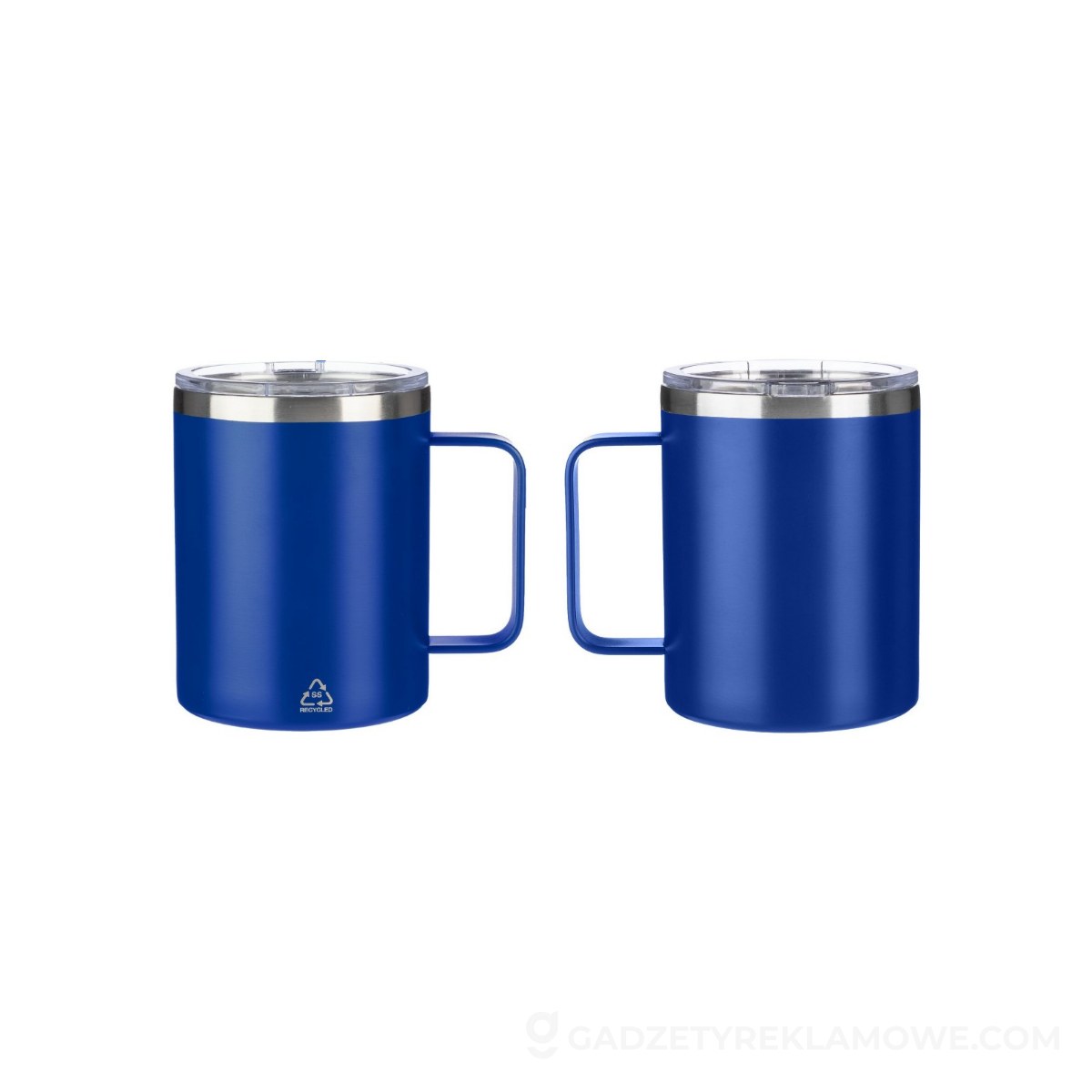 Kubek podróżny ze stali z recyklingu 300 ml - błękitny