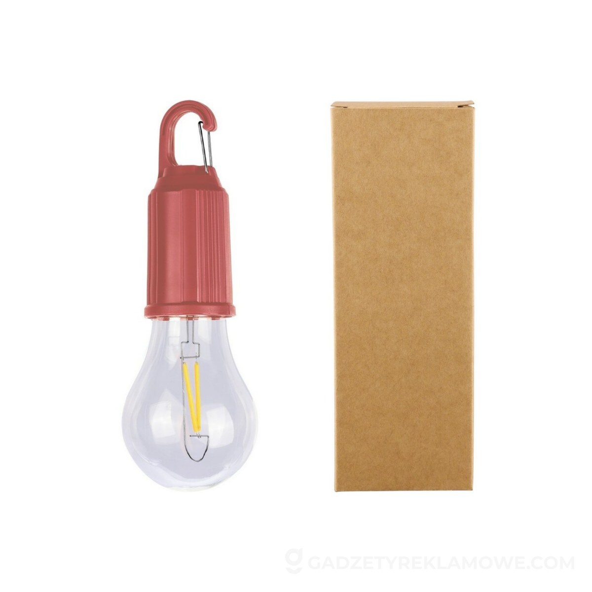 AXP-VA439-12-wariantu-watermark Wisząca lampka żarówka z karabińczykiem - burgundowa
