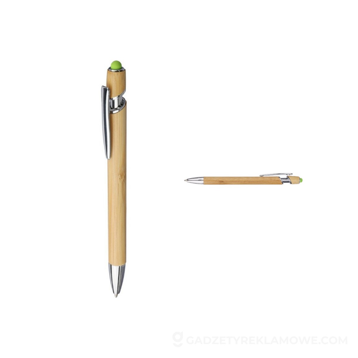 Bambusowy długopis, touch pen - zielony