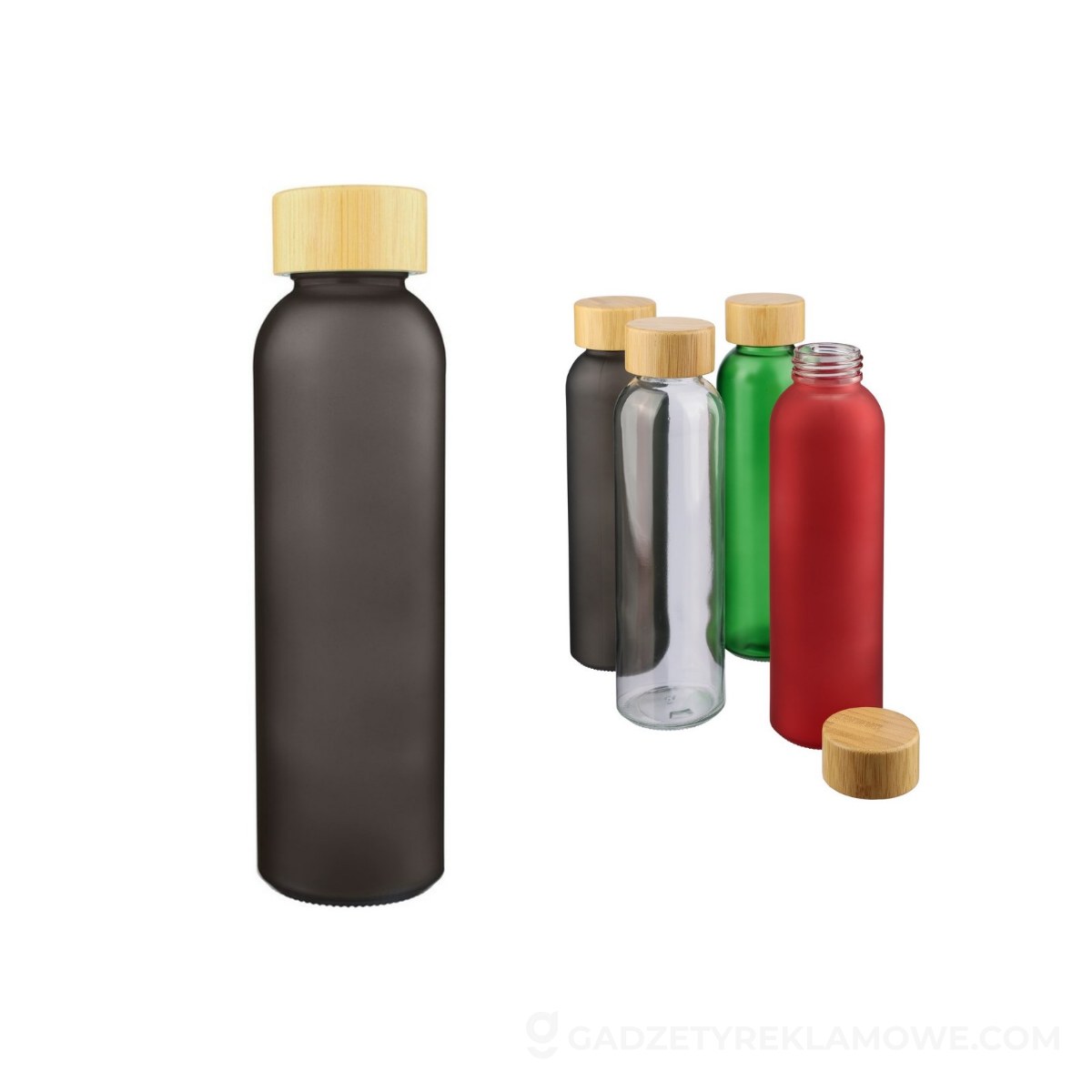 Szklana butelka 500 ml - czarna
