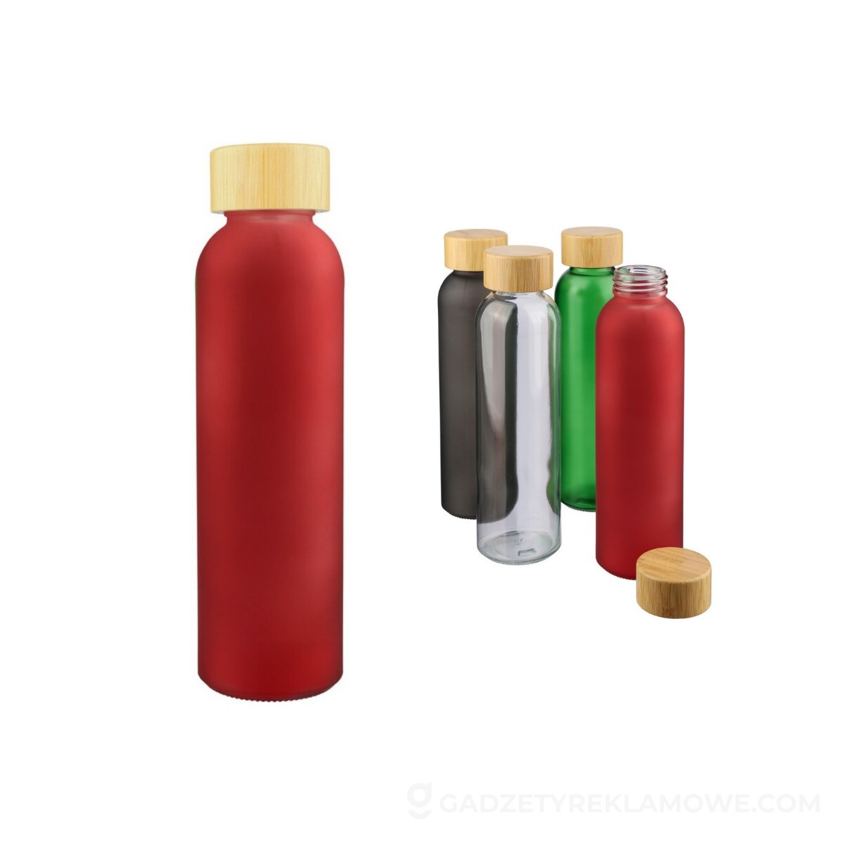 Szklana butelka 500 ml - czerwona