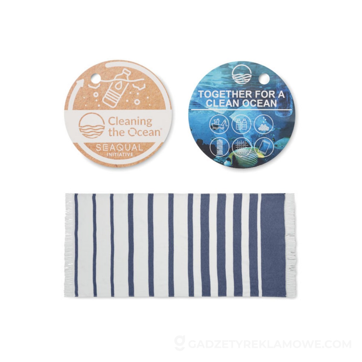 Ręcznik SEAQUAL® hammam 70x140 MAR - niebieski